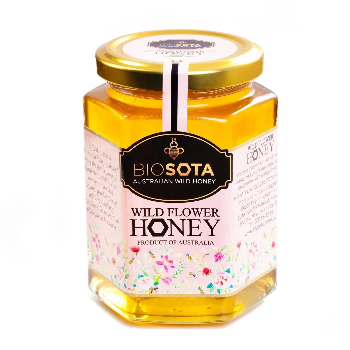 400g Australian Wildflower Honey -  Certified Organic - black box