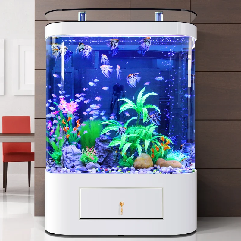 Top Filter Curved Corner Round Ultra White Fiberglass Fish Tank Of Aquaculture