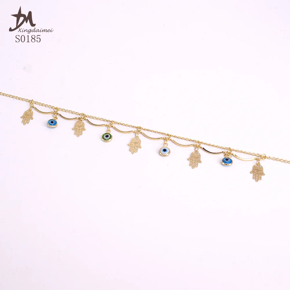 S0185 foot chain jewelry 18K gold women Palm Anklet