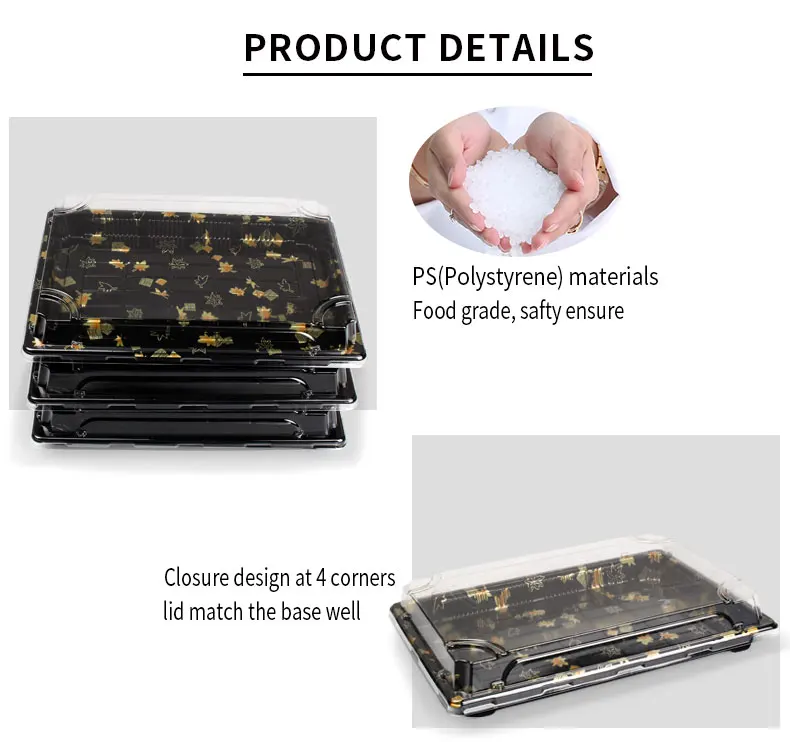 Fast food clear hamburger Japanese sushi box lunch box for kids