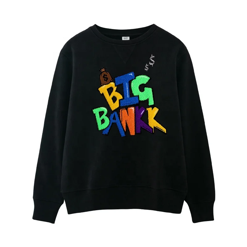 OEM Chenille Embroidery logo Fleece Cotton Custom Designer Embroidery sweatshirts