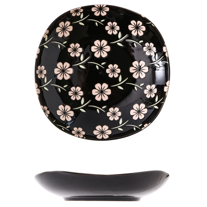 Ceramic Dinner Plate  8 inch Plate Luxury Colorful Glazed Hand Painted Support microwave, oven, dishwasher