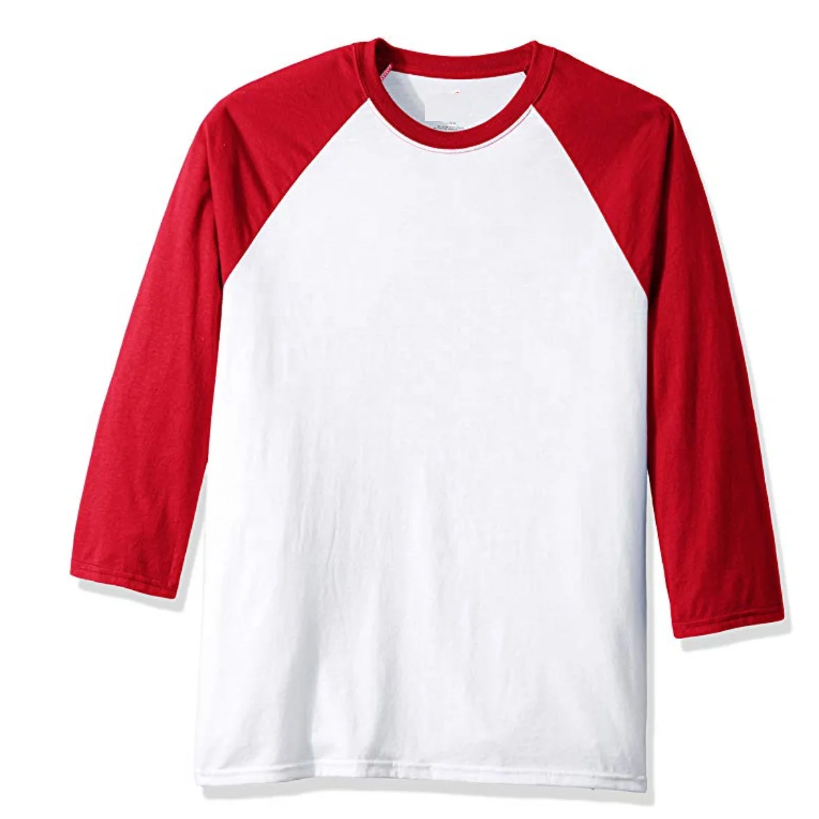 baseball printed cotton t-shirt, raglan 3/4 sleeves t shirt men casual
