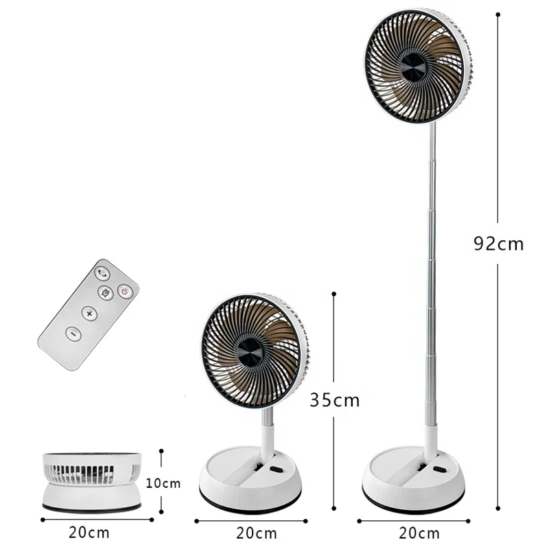 customization Electric fan5000mah,Fold Fan Retractable Pedestal Camping Fan Portable Living Room Floor Desktop Electric Fan