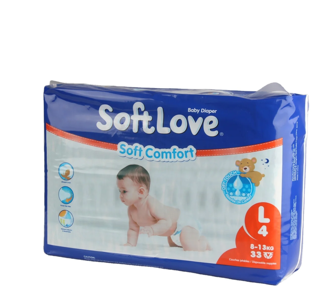 Softlove Disposable Oem Soft Baby Diapers Diapers Manufacturer From China Non Woven Fabric Printed Free Sample Baby Diaper