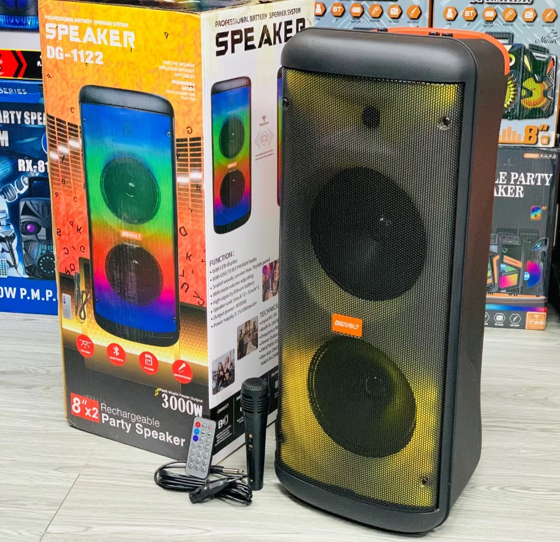 Big Power Audio Tower Dj Dual Trolley Speaker Outdoor Subwoofer Speaker