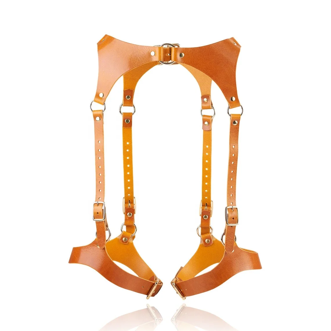 Подвязка из янтарной кожи коричневые Подвязки для ног премиум BDSM LingerieTEY-0102