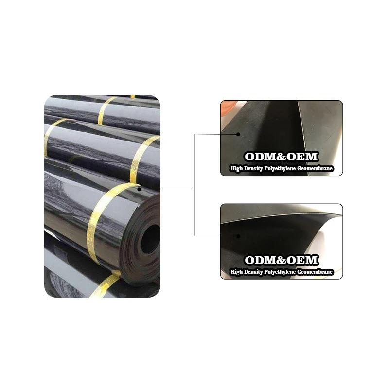 1.0mm 1.25mm 2.0mm 2.5mm Made in China HDPE/PVC/LLDPE Geomembrane Waterproof Material