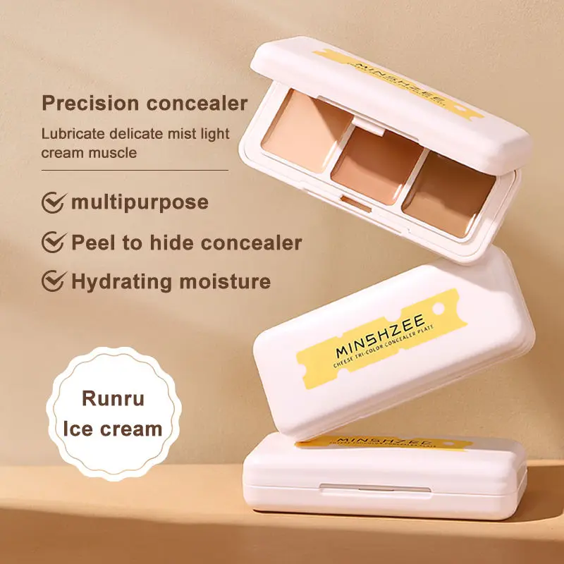 3 Color High Quality Long Lasting Full Coverage Waterproof Private Label Concealer Palette Cream Makeup Concealer Palette