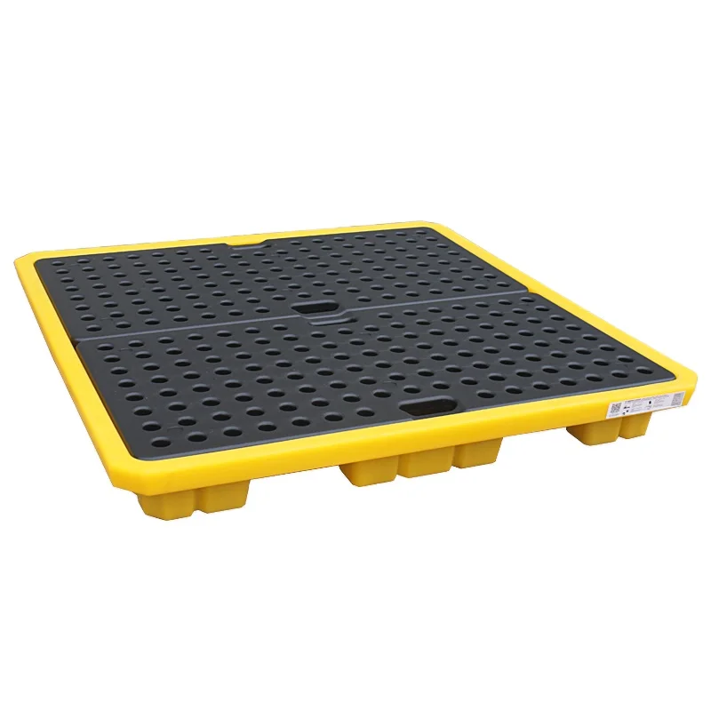 Environmental 4 Drum Anti Spill Containment Pallet Tray For Storage Pallet Rack