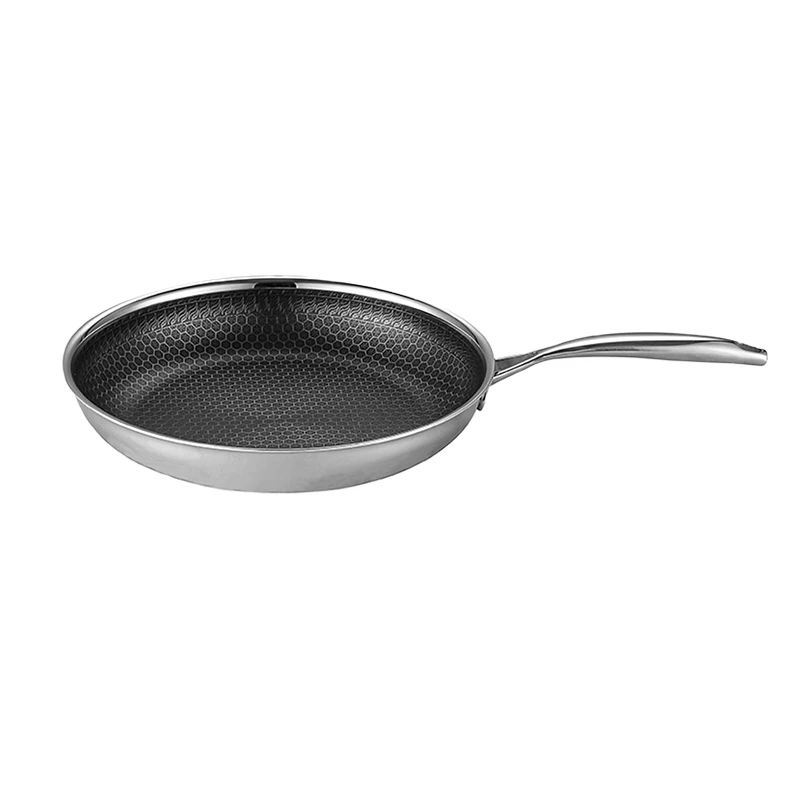 German Popular 12 Inch Stainless Steel Fry Pan Nonstick Coating Skillets Hexclad For Induction Cooker Cooking Frying Pan