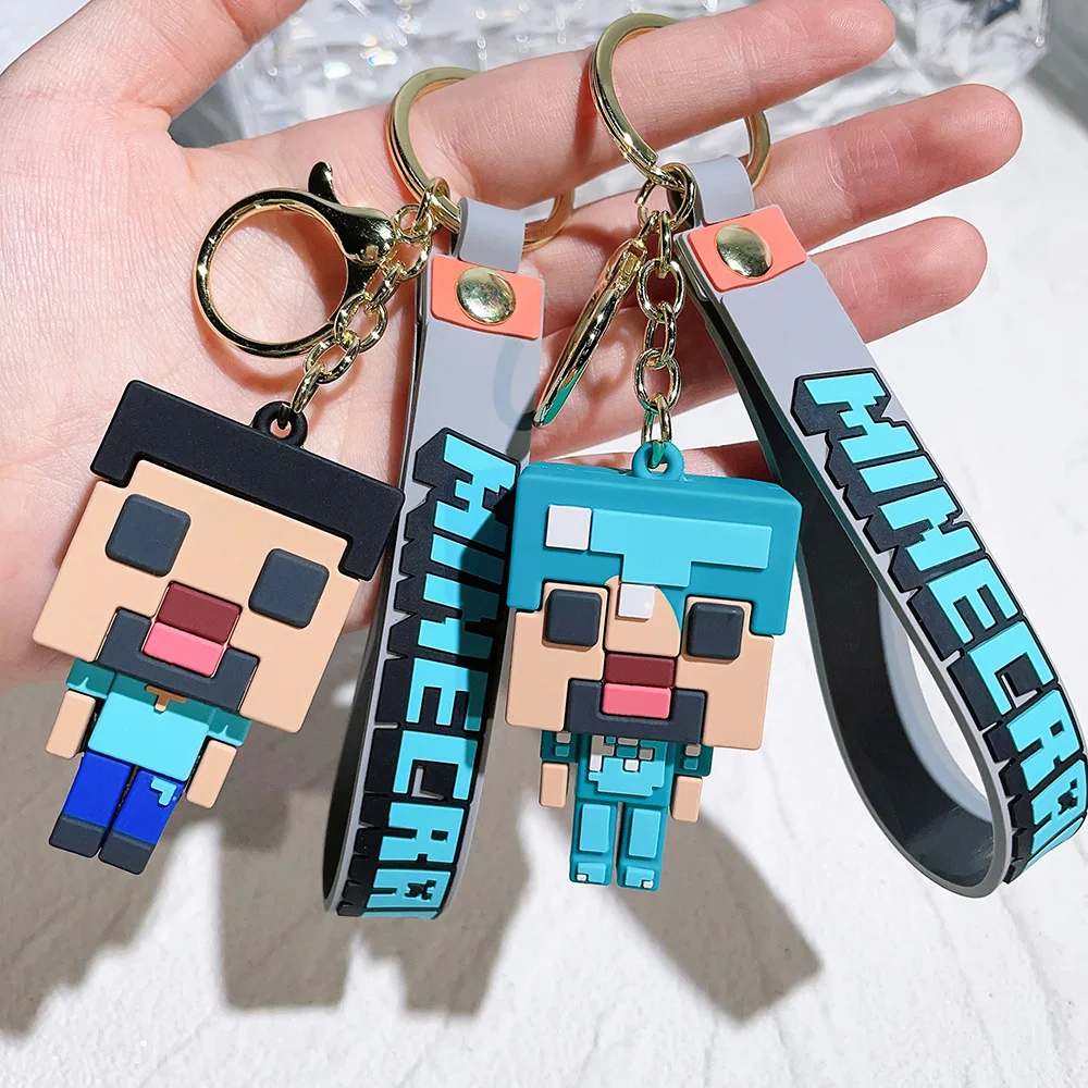 Wholesale Minecrafts PVC Keychain Toy Doll MC Action Figures Factory Direct Sale OEM Pendant