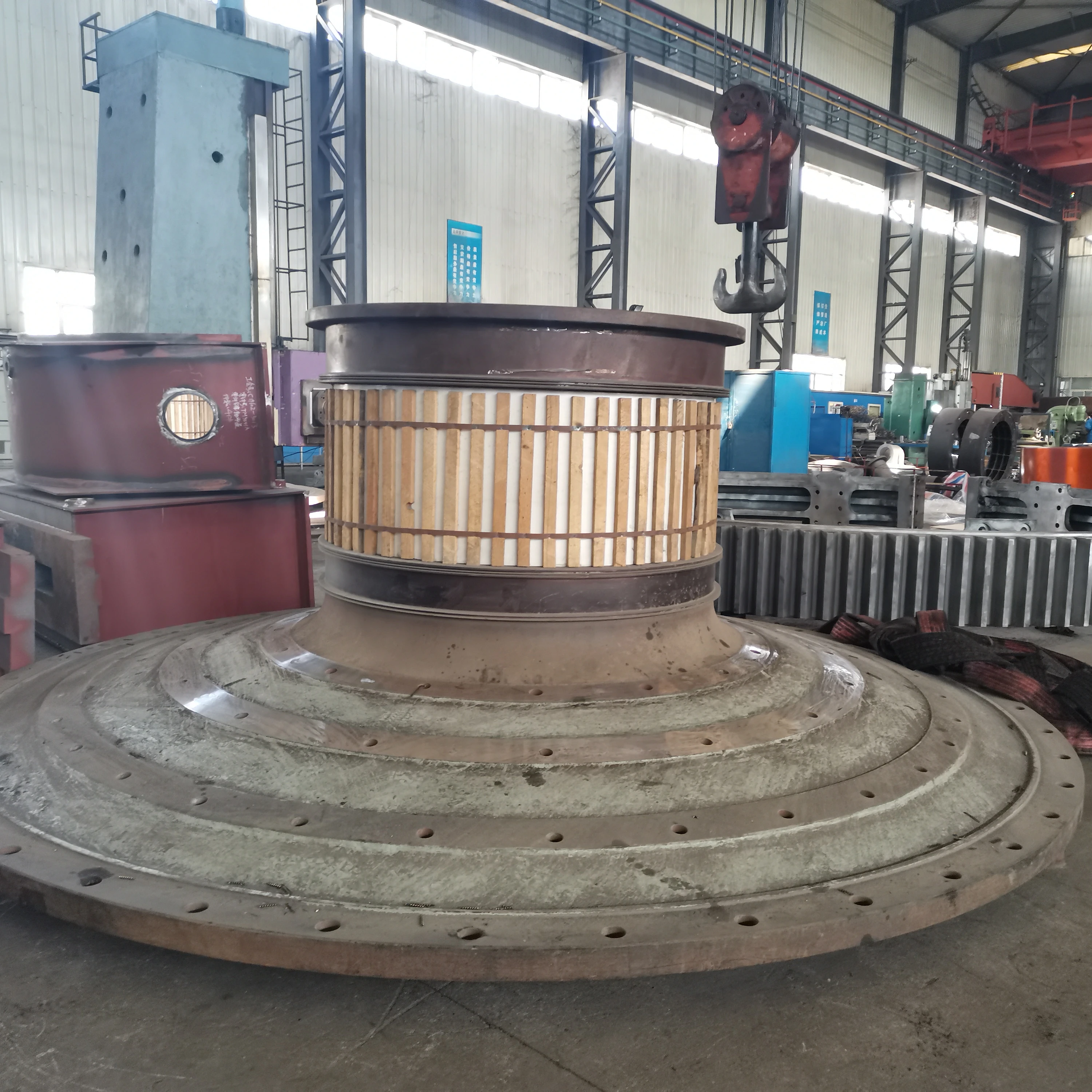 Customized Heavy Duty Cnc Lathe Machining Casting Cement Cap Ball Mill Heads Steel End Cover