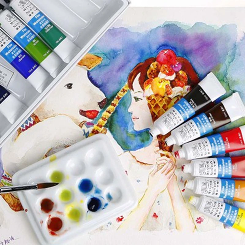  Winsor and Newton 12/18/24/36 цветов 10 мл профессиональные художественные пластиковые трубки Набор акварельных красок