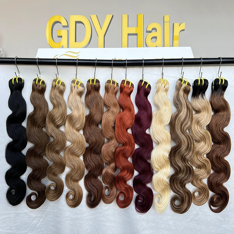 GDY оптовые продажи натуральных волос 100% натуральные волосы дешевые индийские пряди цветные упругие волнистые