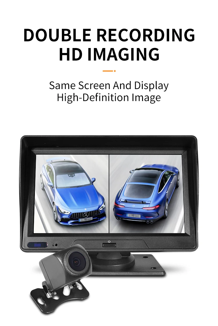 7'' Touch Screen Voice Control FM Radio Dual Record Front Back Camera Android Auto Carplay Car Dash Cam Recorder 