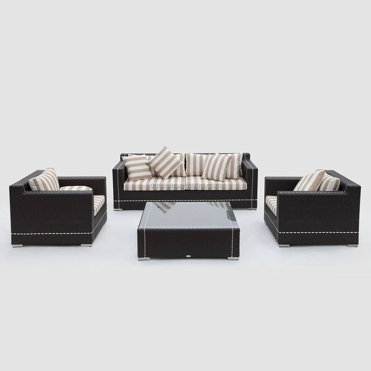 European Style Italian Design 4 Pieces Sofa Set Garden Sectional with Cushion Furniture Set