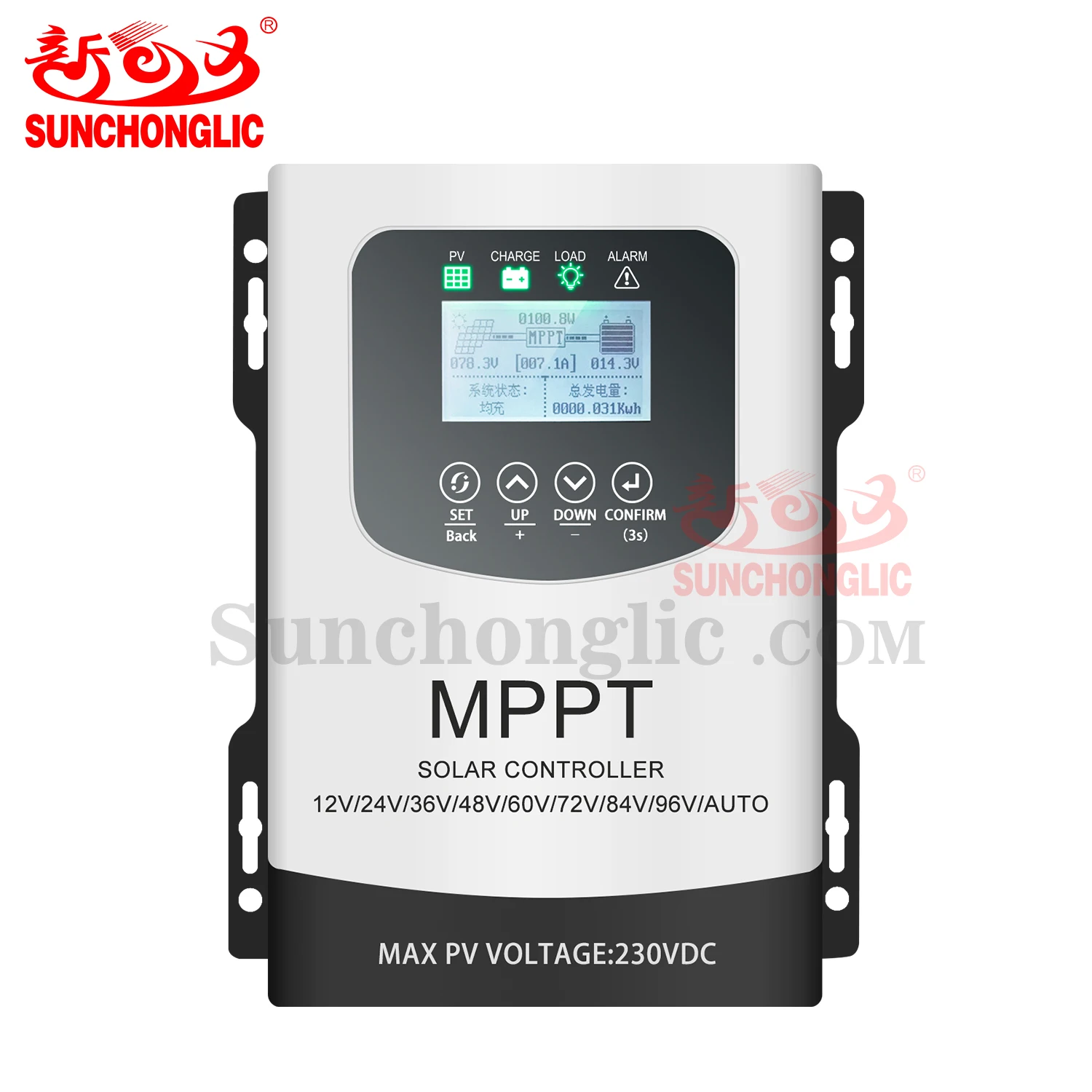 Sunchonglic hot sale mppt controller 12V 24V 36V 48V 60V 72V 96V 30A 40A 60A MPPT solar charge controller