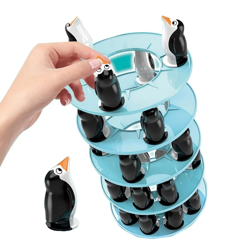 Tabletop Penguin Balancing Board Game Set 007-116 Desktop Building Block Penguin Stacking Tower Toy For Family Games