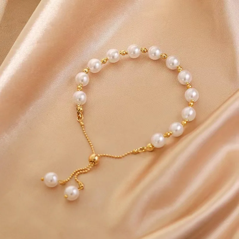 New versatile Pearl And Gold Bracelet Instagram Style Niche Design Beads For Bracelets Fashion Adjustable Jewelry