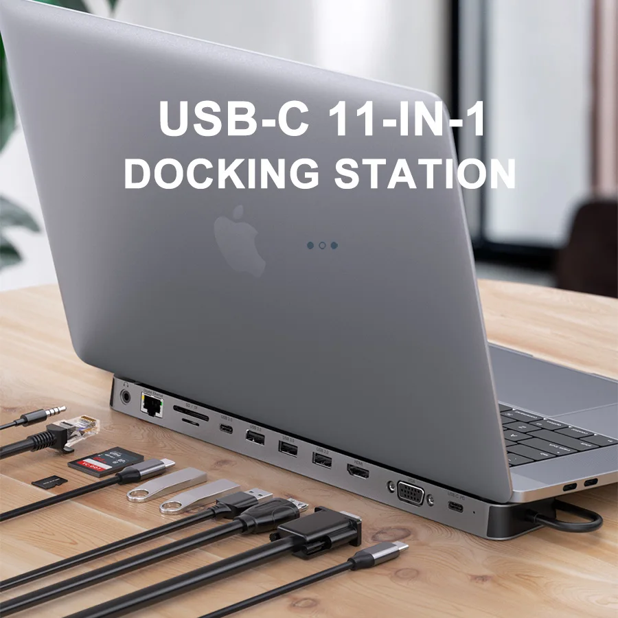  Универсальный 11 в 1 USB-C концентратор типа C док-станция многофункционный адаптер Thunderbolt 3 ноутбук