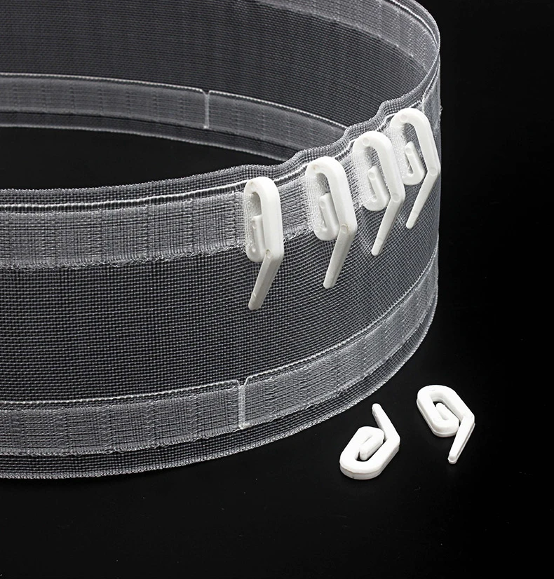 Fast delivery customization wave manufacturer transparent heading snap tape for curtains for Decoration