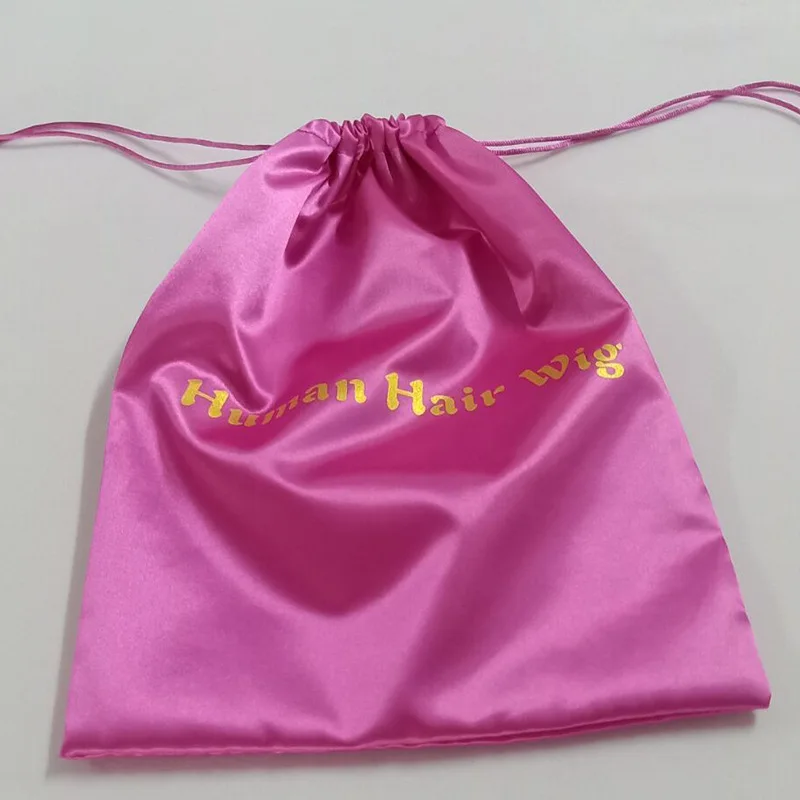 Factory Satin Bag Custom Large Drawstring Lingerie Satin Bag Bonnet Headband With Custom Logo