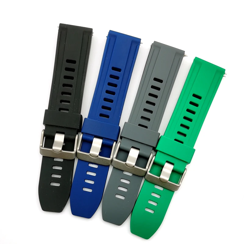 
18 20 22 24mm for band straps watch strap silicon rubber have Black Red Orange Blue Green & Gray 