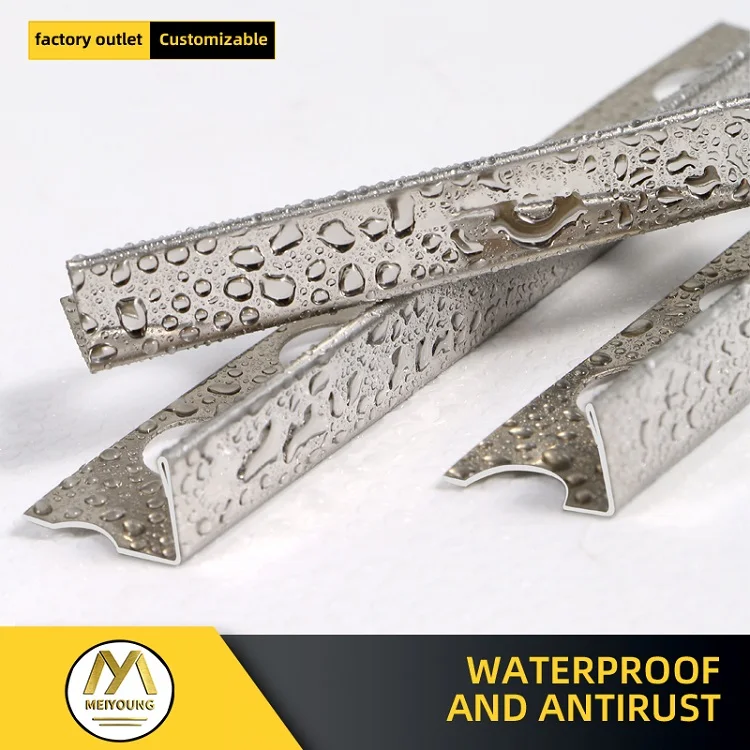 L Shape Stainless Steel Extrusion Profile With Polished Silver Finish for Tile Decoration Floor Tiles a Skirting Board
