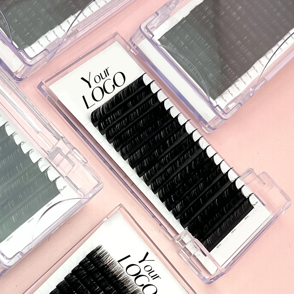 factory supply volume mega silk lash trays 0.03 0.05mm matte black lash extensions c d cc dd curl cashmere eyelash