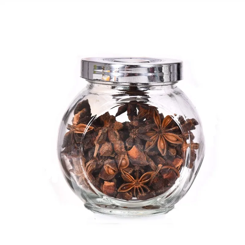 Hot Sale Food Storage Jam Nut Dried Fruit Candy Grains Honey Glass Spice Jars Sealed Tank With Screw Cap