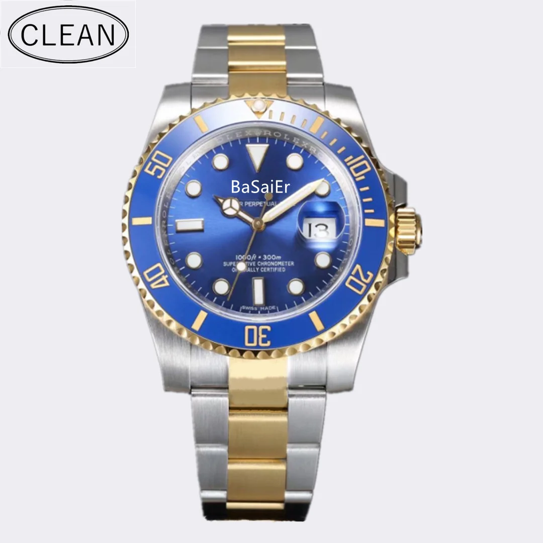 Часы ночного видения Clean Factory 3135 904L из нержавеющей стали с сапфировым стеклом автоматические Роскошные мужские часы