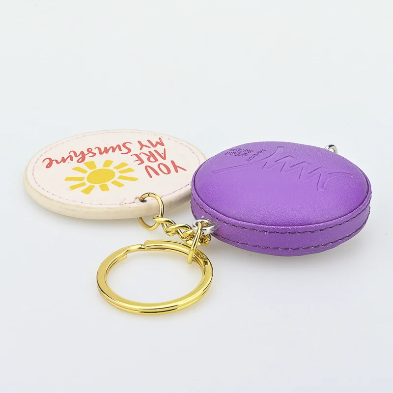 creative gift  1.5M leather measuring tape  cute soft tape measure key chain mini measuring tape with printed logo