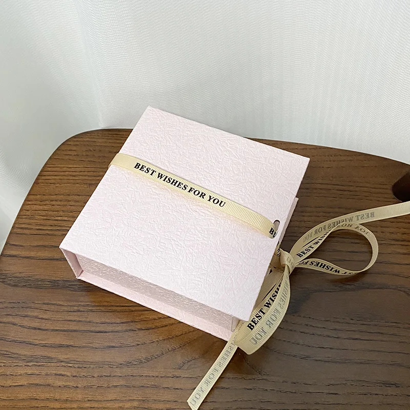Cheap customized high-end jewelry box with ribbon magnetic packaging box beauty nail cosmetics packaging gift box