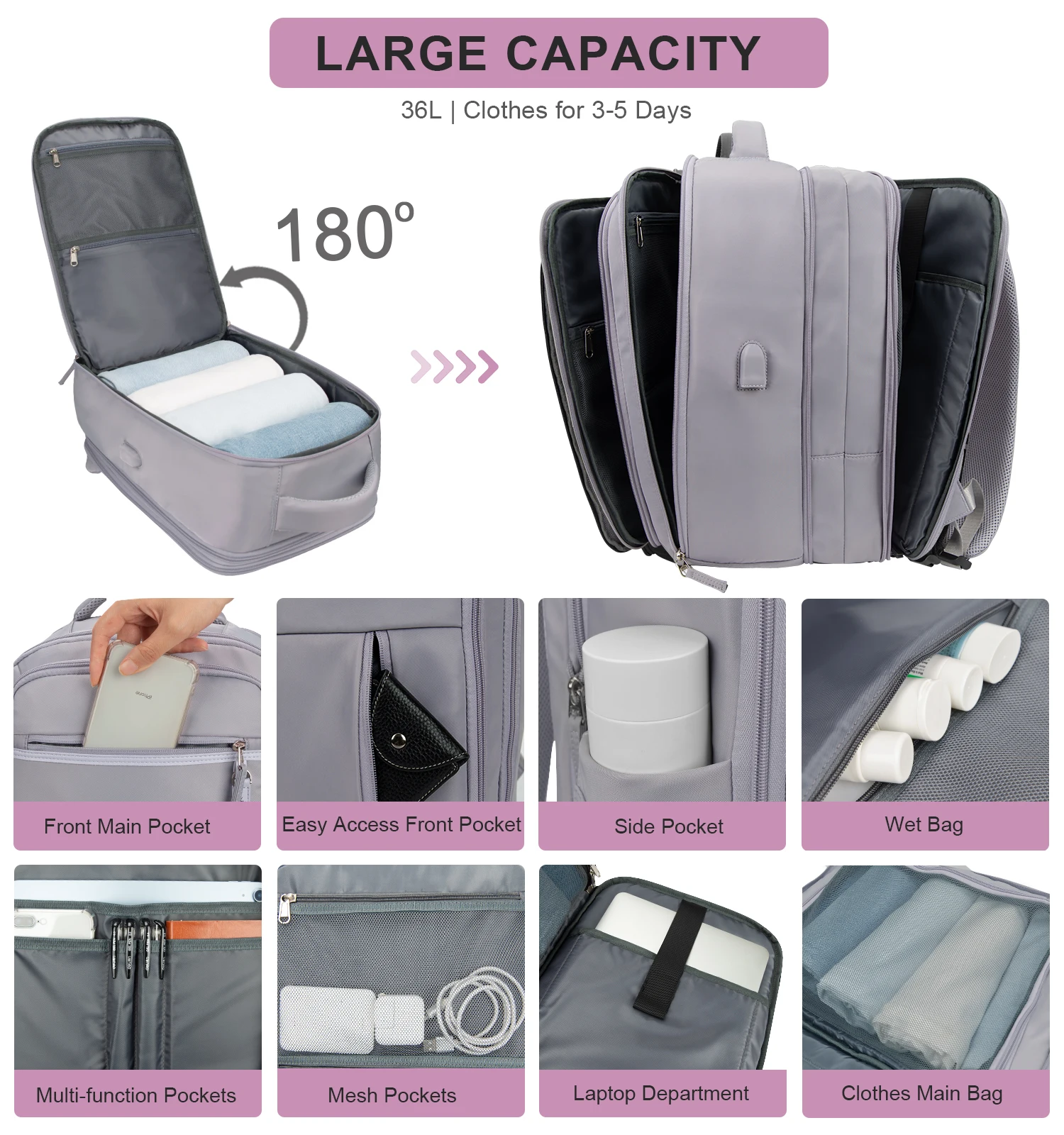 New Style USB Business Travel Backpack Laptop Bag Separate Shoe Compartment With Large Capacity Backpack For Travel