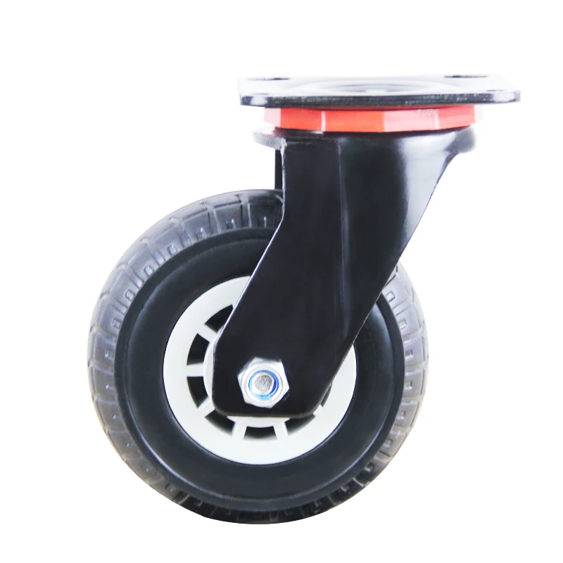 Rubber wheel trolley trailer equipment supporting the use of directional universal brake casters silent non-slip wheels