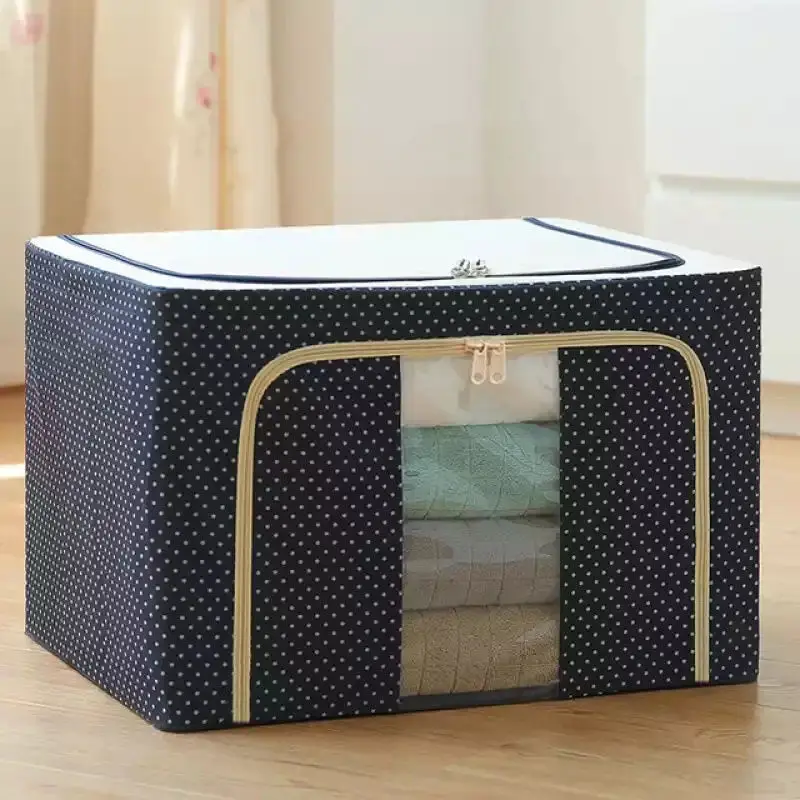 Factory wholesale 24L steel frame storage box Oxford cloth quilt storage bag foldable clothing storage box
