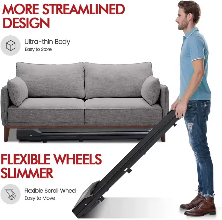 Mini smart electric walking pad under desk flat treadmills for running motorized fitness treadmill exercise machine for home gym