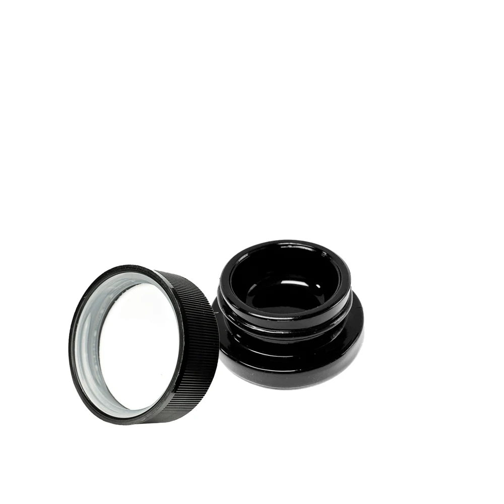 .5g matte gloss glossy black white glass container jar