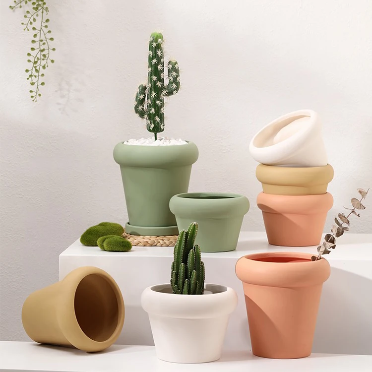 High quality balcony home decoration garden pot matte terracotta planter flower pots for garden