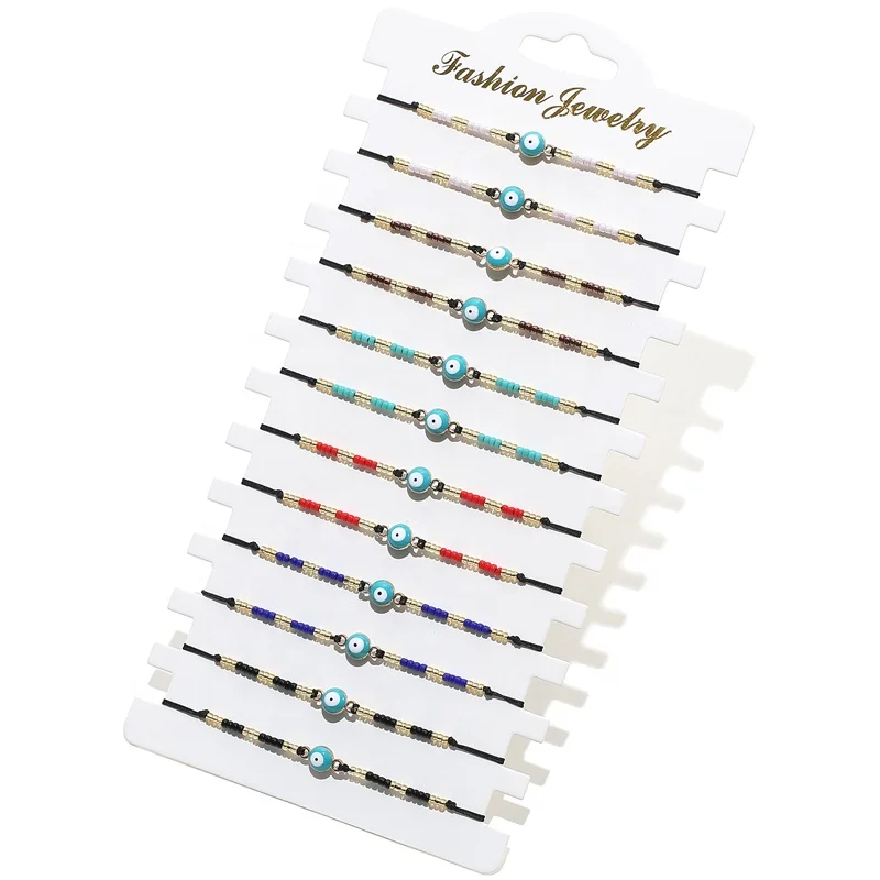 Плетеные браслеты небесно-голубой глаз из эмалированного сплава ручной работы плетеная веревочная цепочка регулируемый браслет турецкие разноцветные браслеты с бусинами