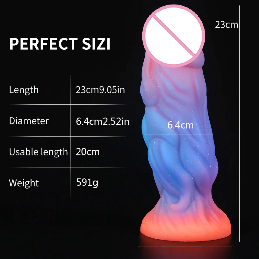 9 Inch Luminous Glow in The Dark Male Dildo Large Big Huge Sex Toy for Women
