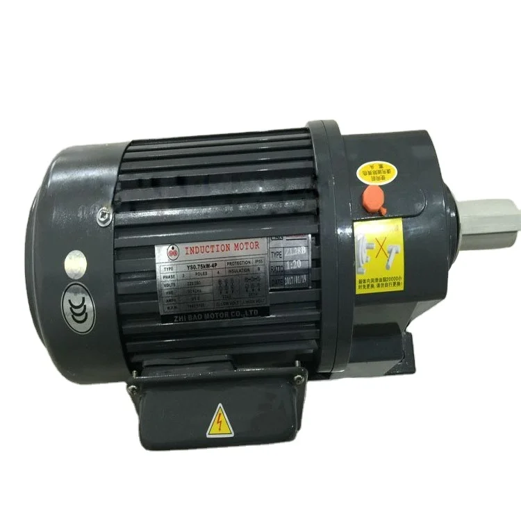 ZHI BAO Induction Motor YS0.75KW-4P Ratio 1:20 Gear Speed Reducer YS0.4KW-4P