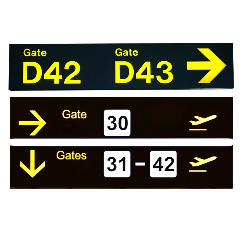 Custom Luminous Light Box Direction Sign Airport Subway Mall Route Guidance Led Signs