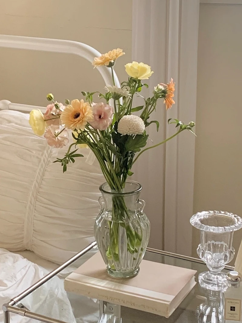 Modern Large Cylinder Glass Flower Vase Clear Glass Vase For Flowers