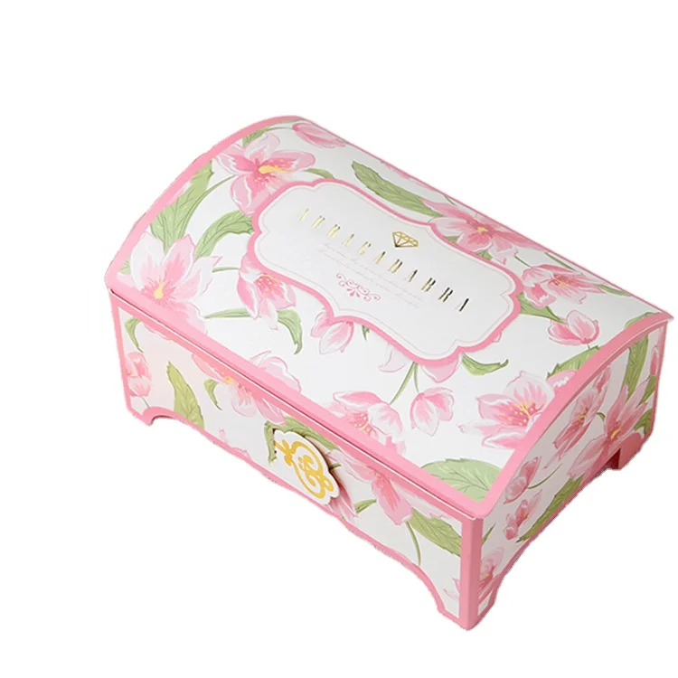 treasure box shape custom gift box hot stamping folding paper box