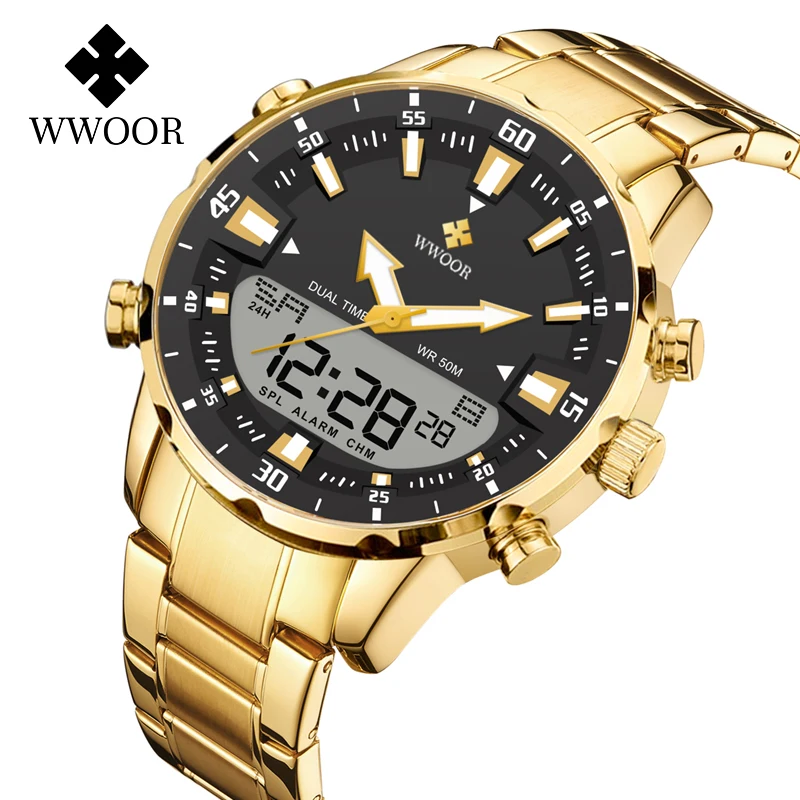 Wholesale Of New Products WWOOR 8890 Digital Quartz Watches Sport Waterproof Wrist Watch For Men Luxury