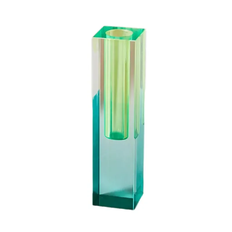 High Quality Small Glass Plexiglass Vase 3mm Dazzle Colored Acrylic for Home Decoration Model Flower Artificial-Plastic Crafts