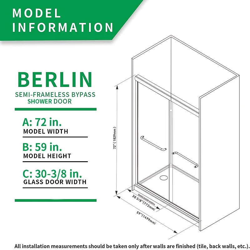 Factory Price Chrome Shower Enclosure Double Sliding Door Tempered Glass Shower Partition Shower Door