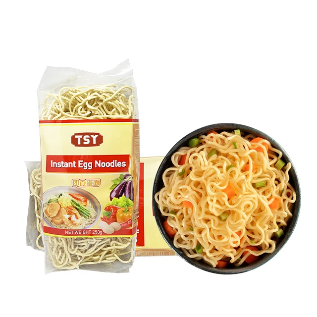 TSY Food Nongmo, дешевый, оптом, бесплатный образец, быстрое приготовление, 250 г, сухая китайская яичная лапша